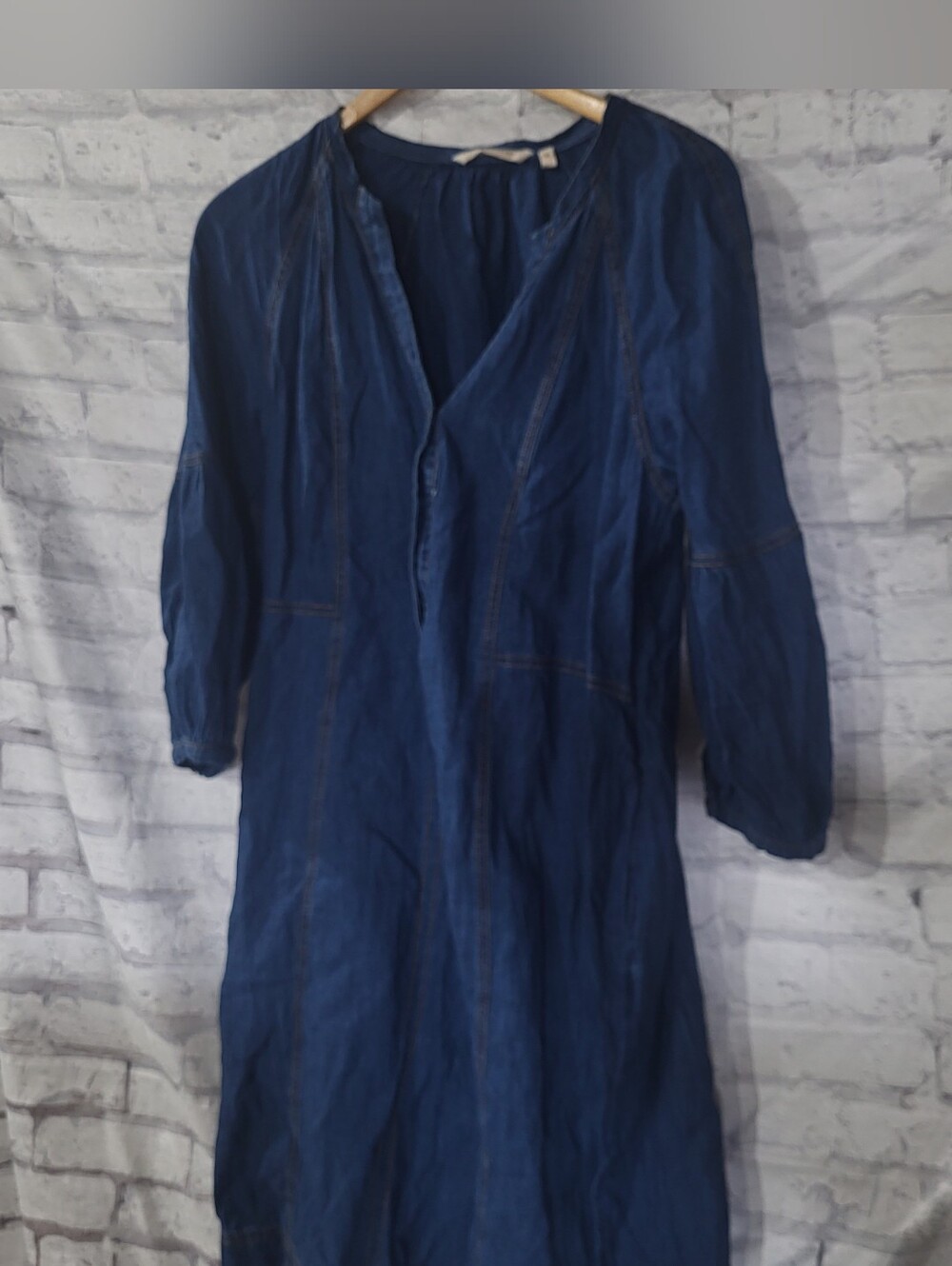 Soft Surroundings Juliette   Linen Blend Indigo Blue Dress